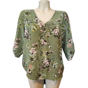 Floral Green Women's Top